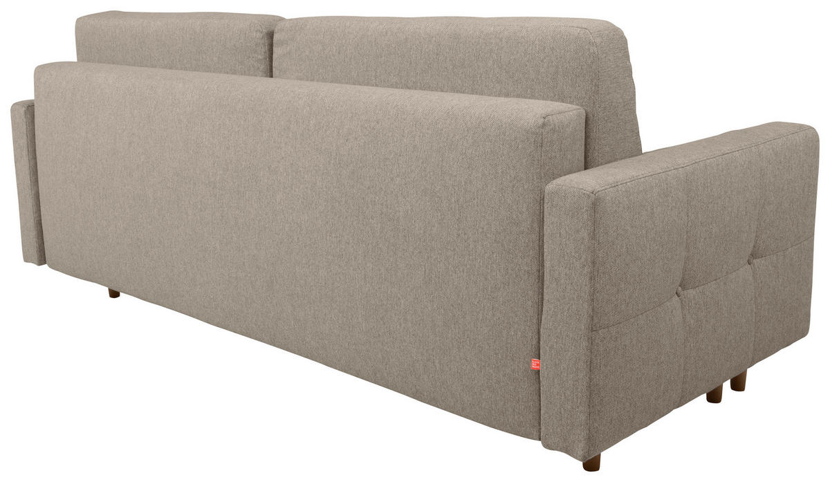 SCHLAFSOFA in Chenille Beige  - Beige/Eiche Wotan, Konventionell, Holz/Textil (222/93/99cm) - MID.YOU