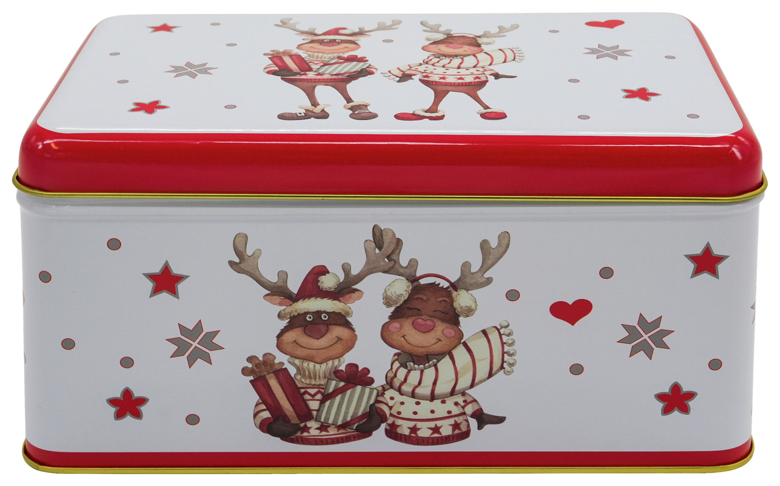 KEKSZESDOBOZ  2.63 l  - világosszürke/aranyszínű, Lifestyle, fém (20,5/15,5/8,3cm) - X-Mas