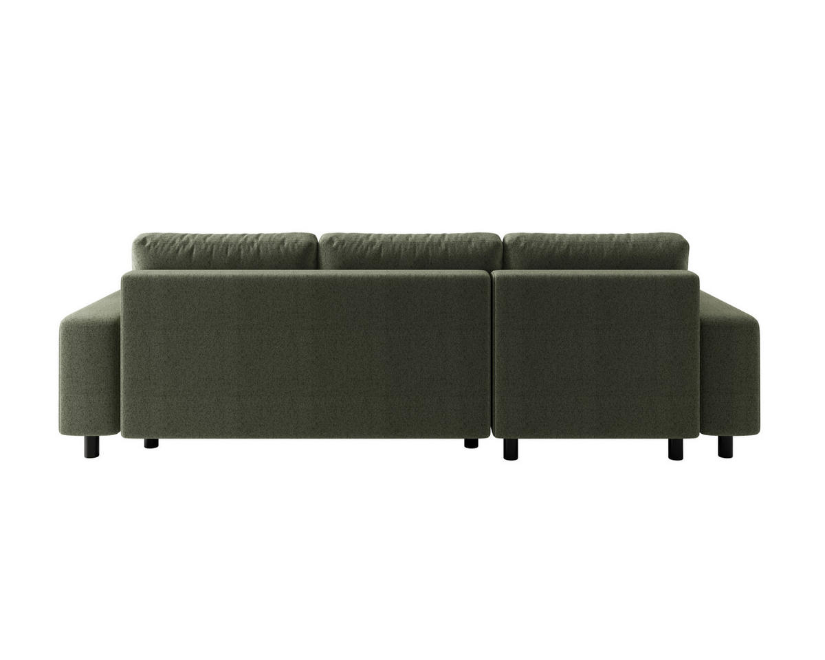 ECKSOFA  in Jacquard Olivgrün  - Schwarz/Olivgrün, MODERN, Kunststoff/Textil (144/246cm) - Carryhome