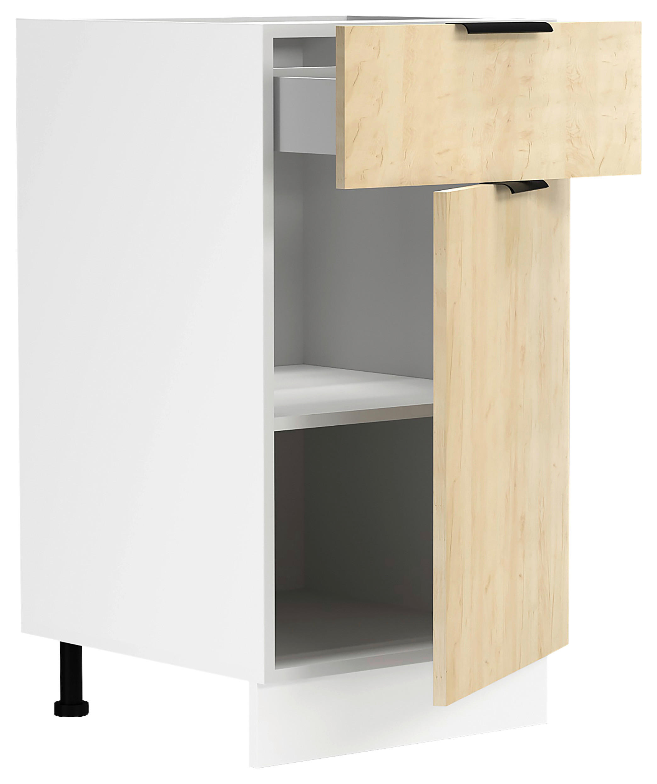 KÜCHENUNTERSCHRANK 40/82/46 cm  in Weiss, Honigeiche  - Honigeiche/Weiss, Trend, Holzwerkstoff/Kunststoff (40/82/46cm) - MID.YOU