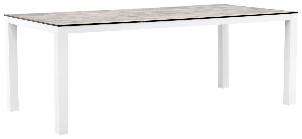 UTEBORD metall, plast rektangulär  - vit/grå, Klassisk, metall/plast (205/100/75cm) - Gardenson