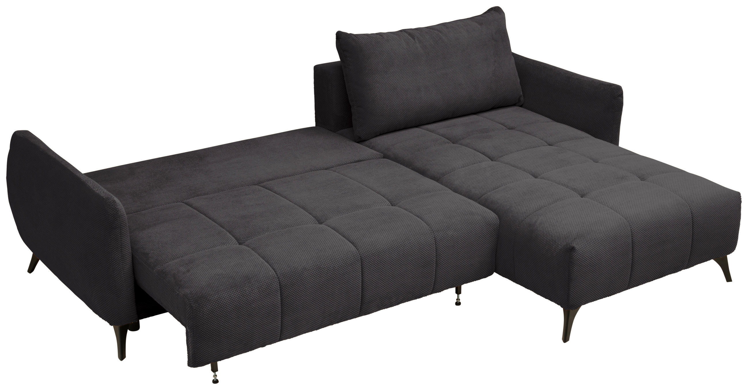 HÖRNSOFFA i struktur, plysch antracit  - svart/antracit, Design, metall/textil (287/197cm) - Livetastic