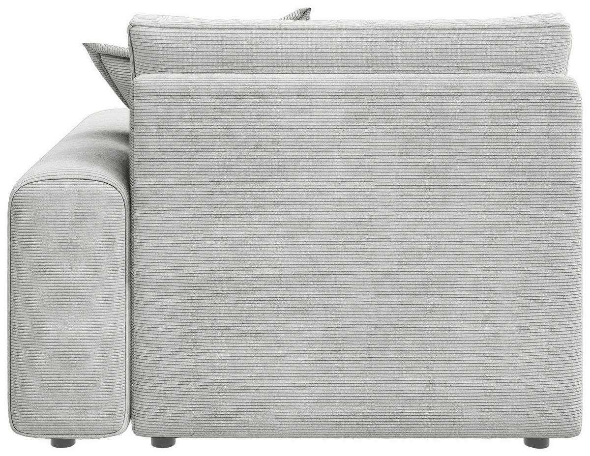 BIGSOFA Cord Perlmutt  - Perlmutt/Schwarz, MODERN, Kunststoff/Textil (117/93/190cm) - Carryhome