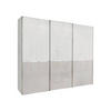 SCHWEBETÜRENSCHRANK 250/217/67 cm 3-türig Grau, Weiß  - Chromfarben/Weiß, KONVENTIONELL, Glas/Holzwerkstoff (250/217/67cm) - Novel