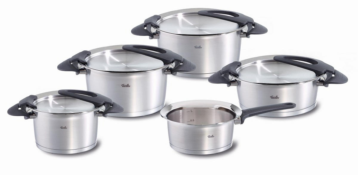 KOCHTOPFSET Intensa 5-teilig  - Silberfarben, Basics, Metall - Fissler