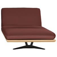 OTTOMANE Dunkelrot Echtleder  - Beige/Schwarz, Design, Leder/Holz (114/92/165-218cm) - Dieter Knoll