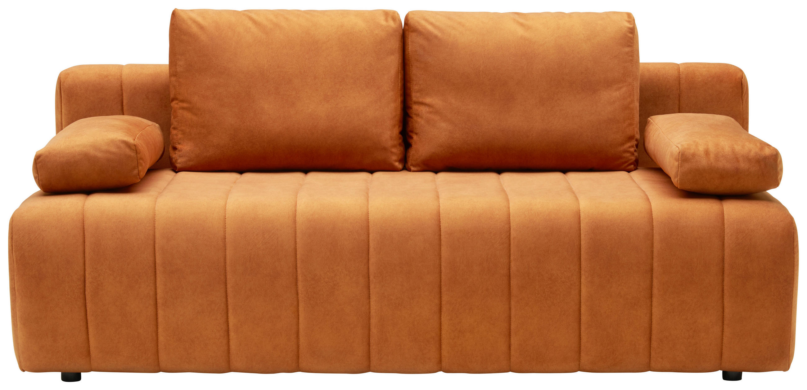 SCHLAFSOFA  in Velours Rostfarben  - Rostfarben/Schwarz, KONVENTIONELL, Kunststoff/Textil (194/78-87/92cm) - Xora