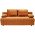 SCHLAFSOFA  in Velours Rostfarben  - Rostfarben/Schwarz, KONVENTIONELL, Kunststoff/Textil (194/78-87/92cm) - Xora
