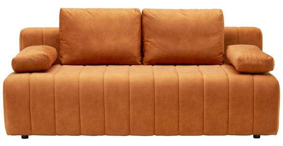 SCHLAFSOFA  in Velours Rostfarben  - Rostfarben/Schwarz, KONVENTIONELL, Kunststoff/Textil (194/78-87/92cm) - Xora