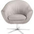 SESSEL Echtleder Hellgrau - Chromfarben/Hellgrau, Design, Leder/Metall (84/82/71cm) - Joop!