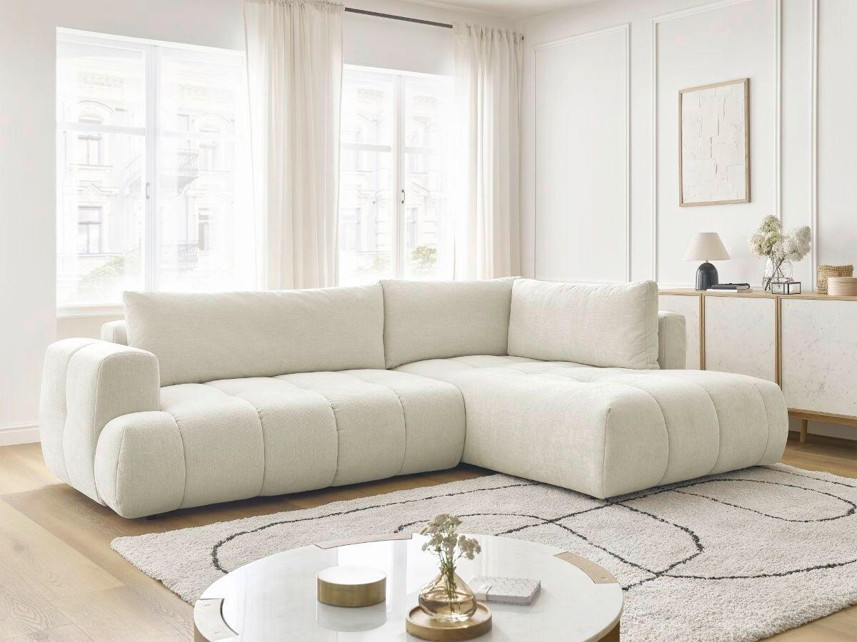ECKSCHLAFSOFA FUJI Leinenoptik Beige  inkl.  - Beige/Schwarz, MODERN, Kunststoff/Textil (282/204cm)