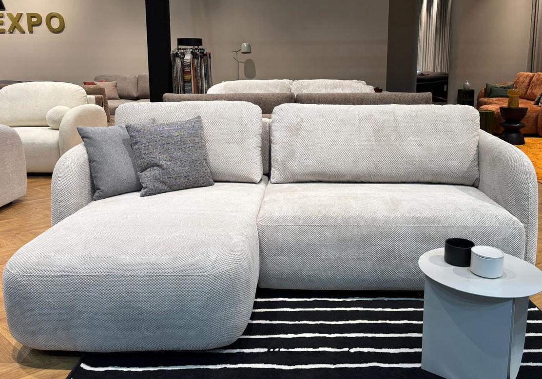 Colțar, argintiu - argintiu, Design (154/90/241cm) - Hom`in