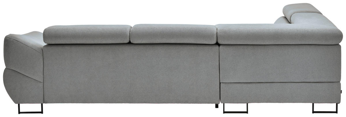 ECKSOFA in Webstoff Grau  - Schwarz/Grau, Design, Textil/Metall (235/280cm) - Hom`in