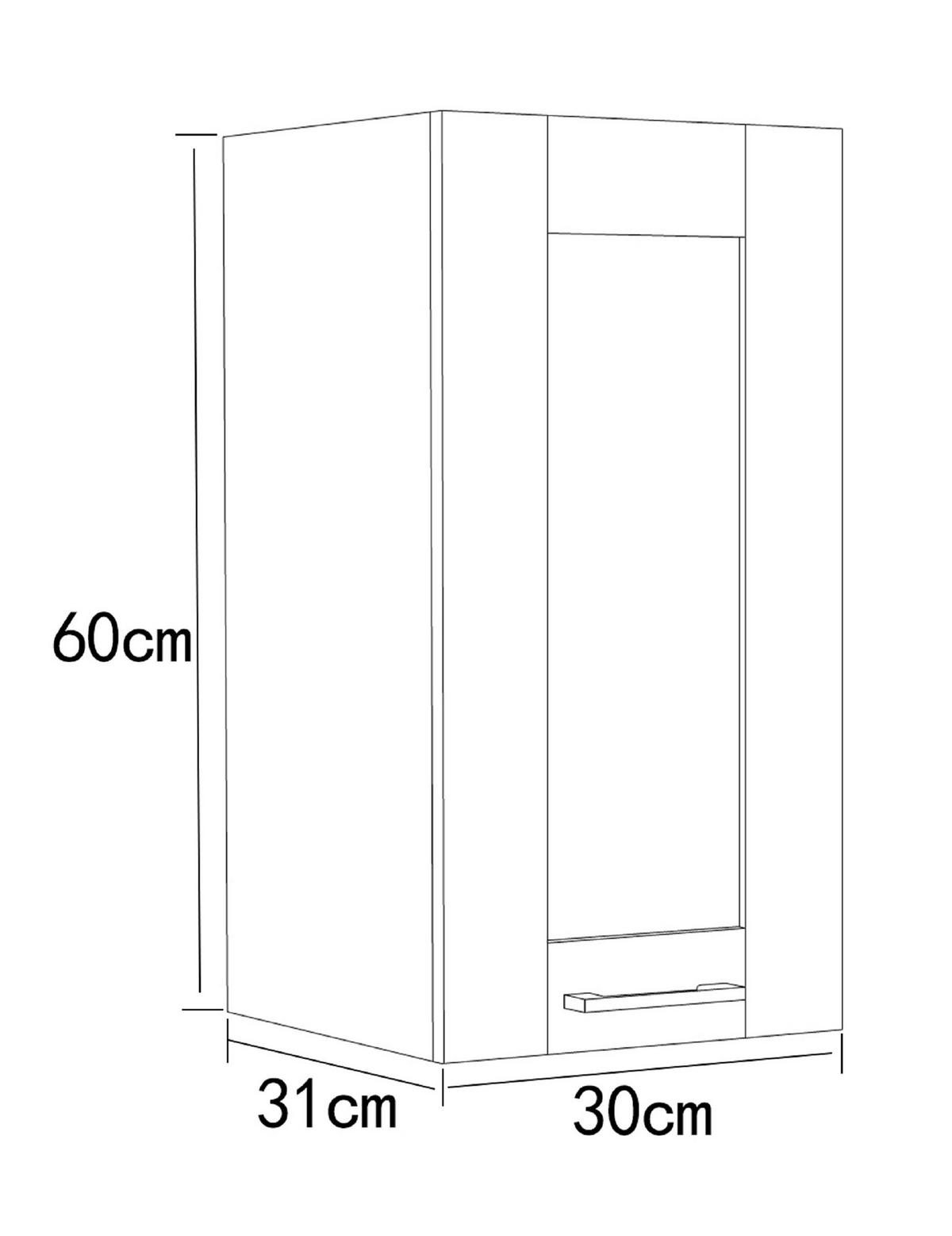 KÜCHENOBERSCHRANK 30/60/31 cm  in Anthrazit, Weiss  - Weiss/Anthrazit, Trend, Holzwerkstoff/Kunststoff (30/60/31cm) - MID.YOU