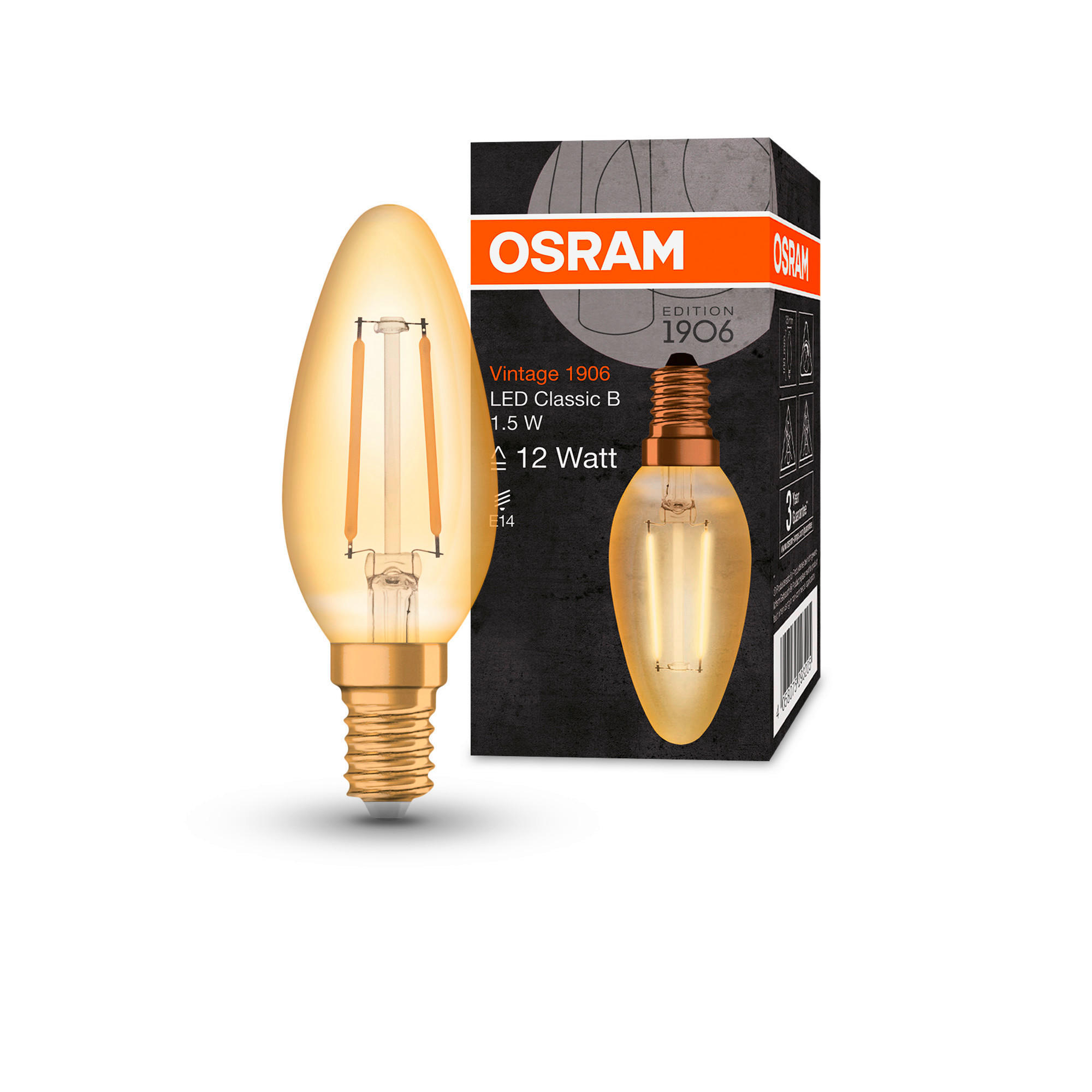 LED-LEUCHTMITTEL   E14 1,5 W 120 lm 2 Stück  - Goldfarben, Basics, Glas (3,5/10cm) - Osram
