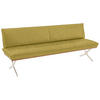 SITZBANK in Holz, Metall, Leder Edelstahlfarben, Hellgrün  - Edelstahlfarben/Hellgrün, Design, Leder/Holz (214/88/66cm) - Koinor