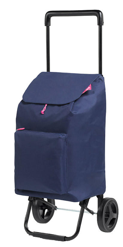 Einkaufstrolley Argo Schwarz/ Dunkelblau, Tasche Abnehmbar