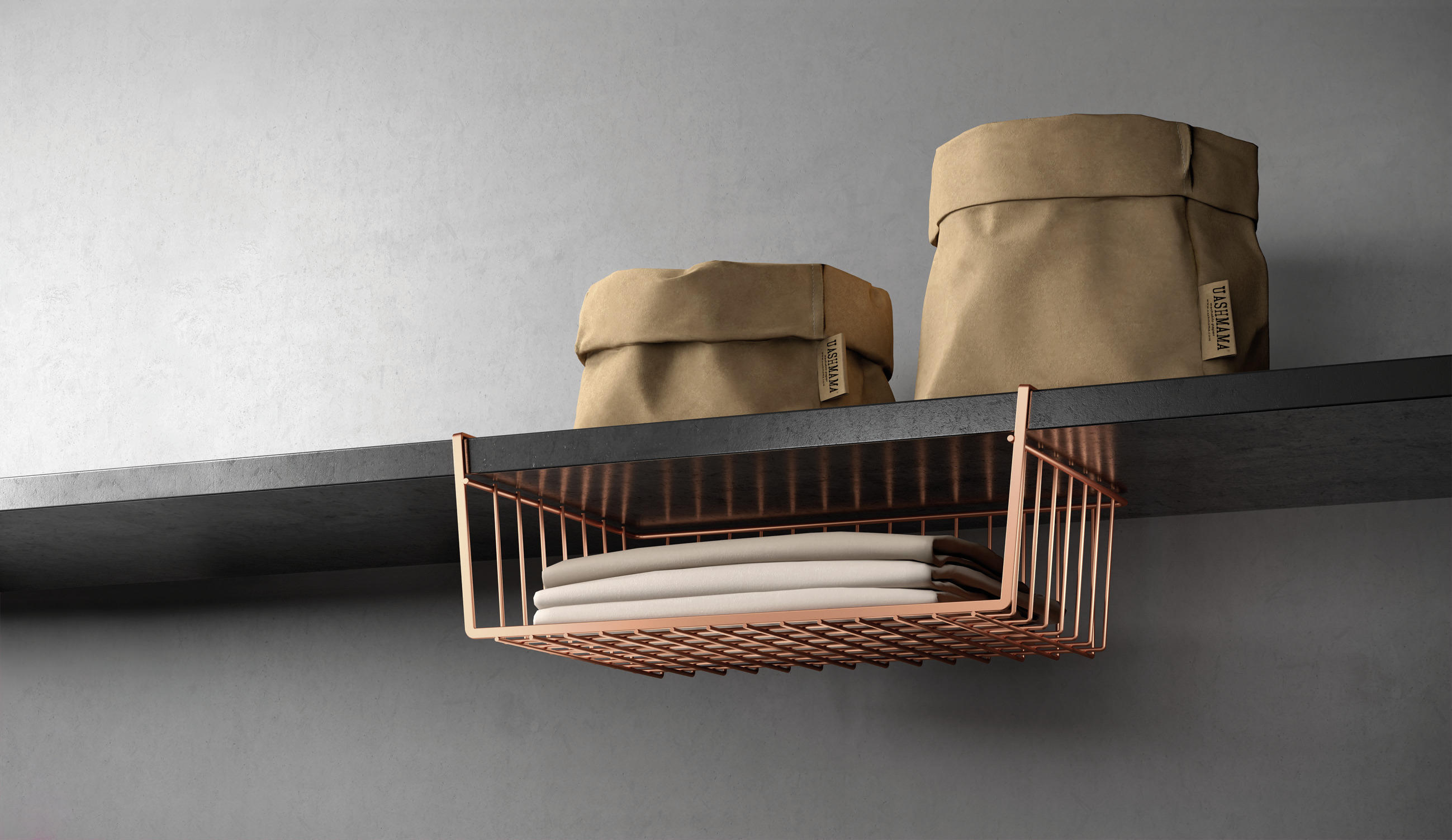 CUTIE CU SERTARE     - bronz, Basics, metal (43/23,5/34,5cm)
