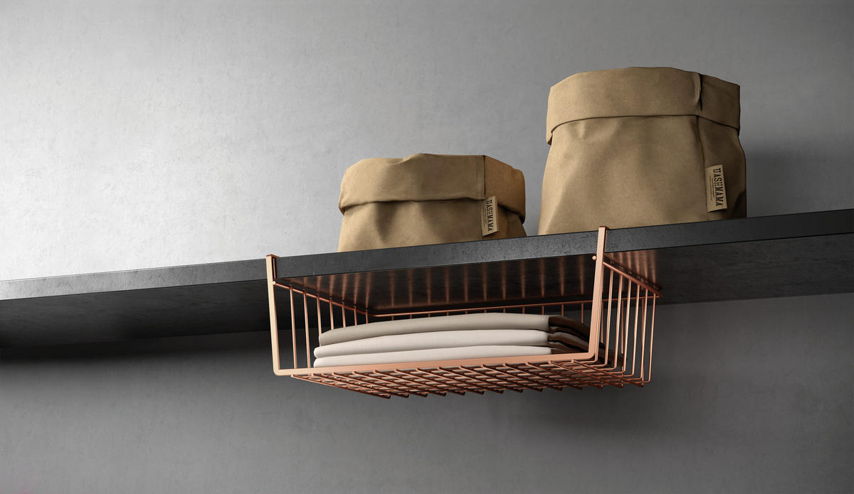 FIÓKOS TÁROLÓ  - bronz, Basics, fém (43/23,5/34,5cm) - Metaltex