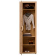 GARDEROBENSCHRANK  in 63,8/199/40 cm  - Eichefarben/Schwarz, KONVENTIONELL, Holz/Metall (63,8/199/40cm) - Linea Natura
