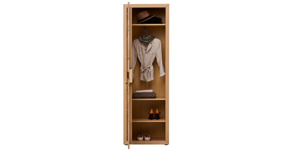 GARDEROBENSCHRANK  in 63,8/199/40 cm  - Eichefarben/Schwarz, KONVENTIONELL, Holz/Metall (63,8/199/40cm) - Linea Natura