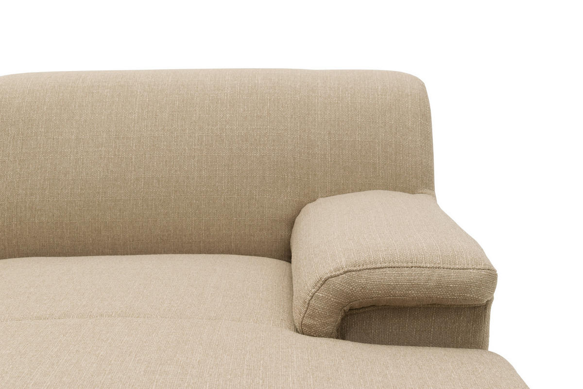WOHNLANDSCHAFT Beige Webstoff  - Chromfarben/Beige, KONVENTIONELL, Textil/Metall (195/308/150cm) - MID.YOU