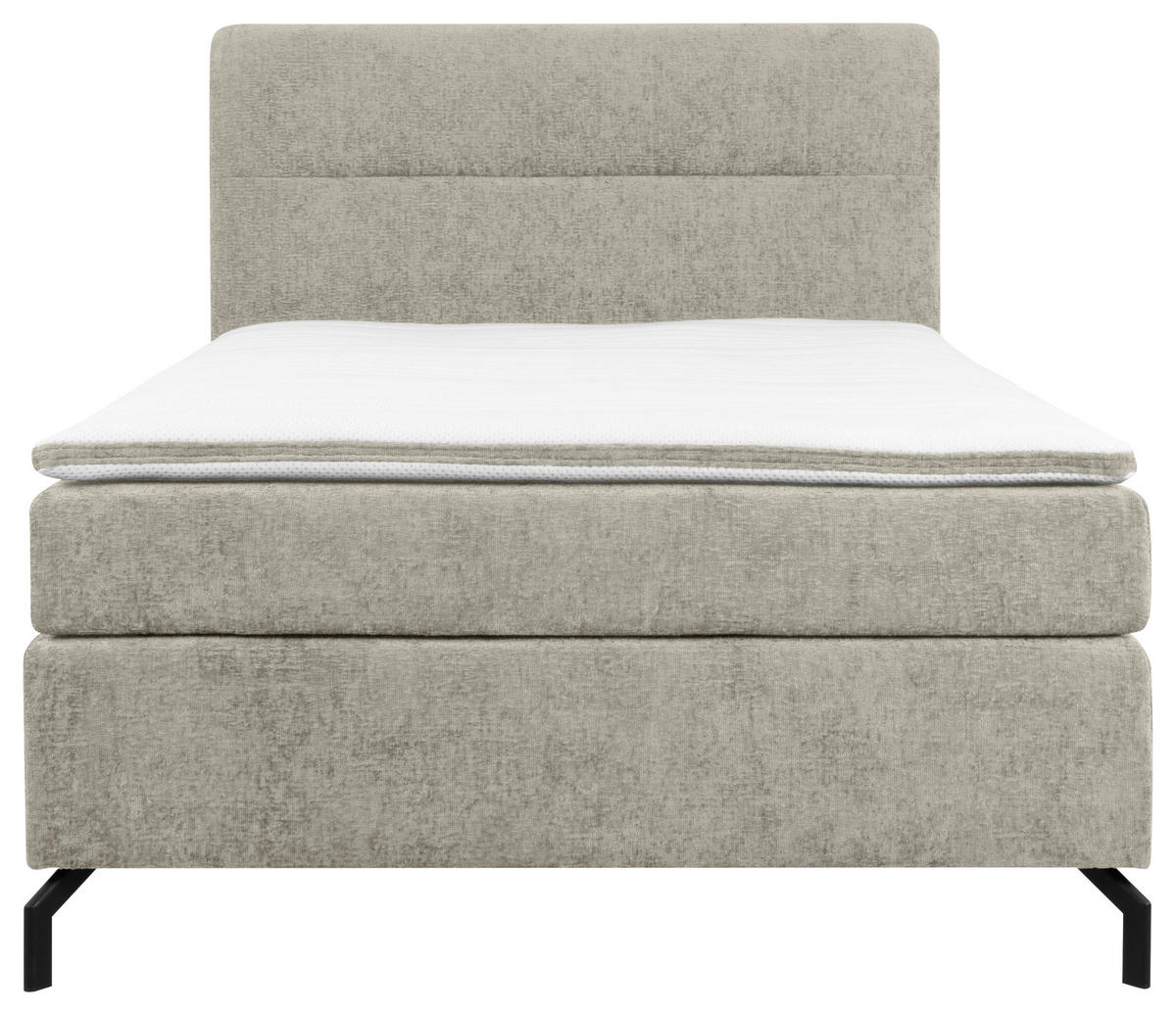 BOXSPRINGBETT 140/200 cm  in Hellgrau  - Hellgrau/Schwarz, Design, Textil/Metall (140/200cm) - Esposa