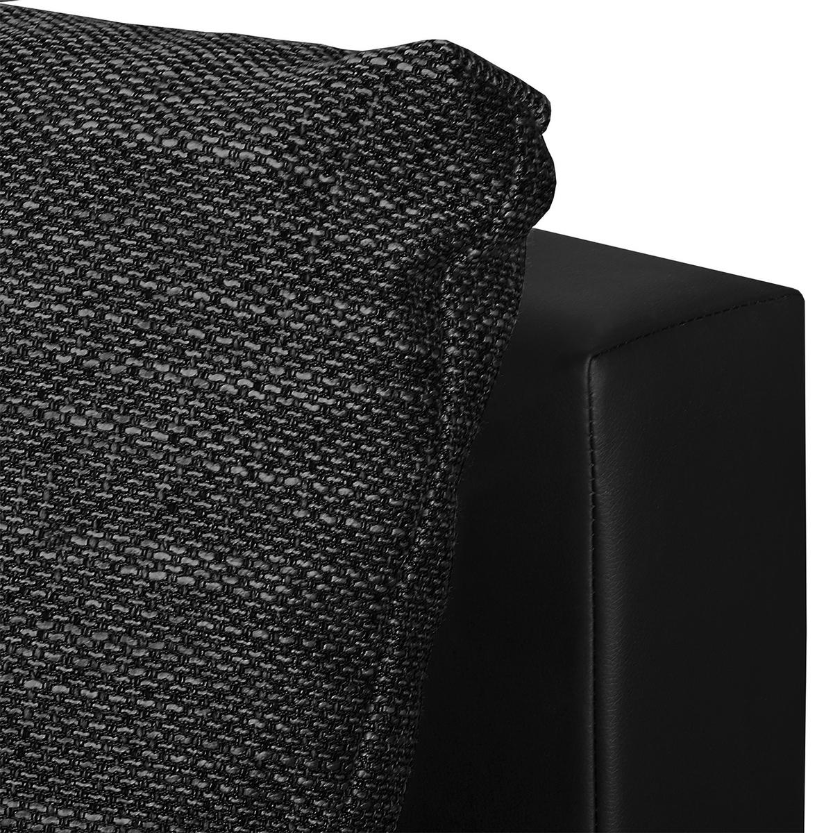 ECKSOFA Schwarz Textilgeflecht  - Chromfarben/Schwarz, Design, Textil (266/175cm) - Livetastic