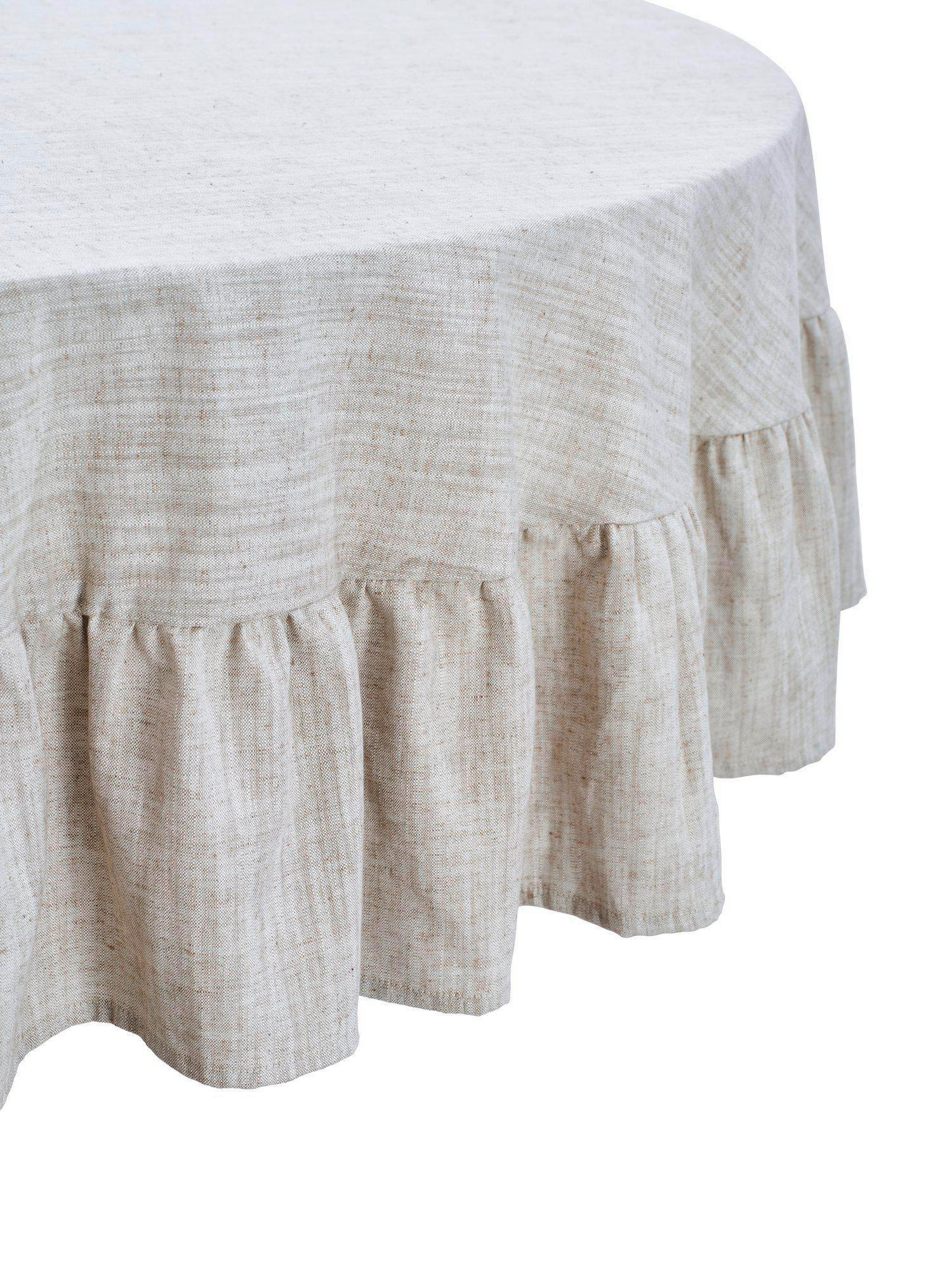 TISCHDECKE Sabina Textil Flachgewebe Beige 160/160 cm - Beige, Basics, Textil (160/160cm)
