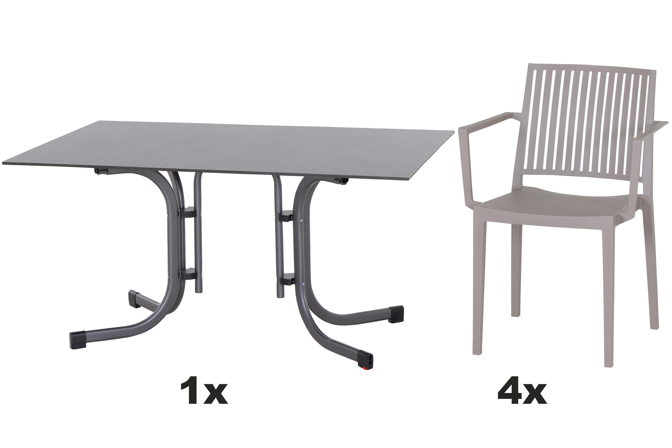 Siena Garden Gartengarnitur Urban Lights Anthrazit, Taupe 90x80x140 cm