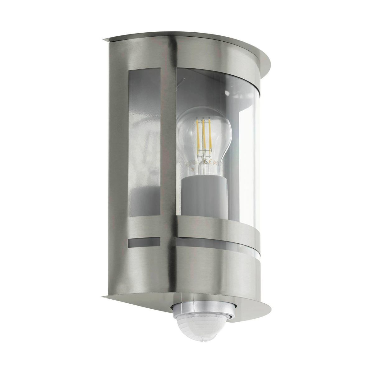 VÄGGLAMPA FÖR UTOMHUS - stålfärgad/transparent, Klassisk, metall/plast (20/26/10cm) - Eglo
