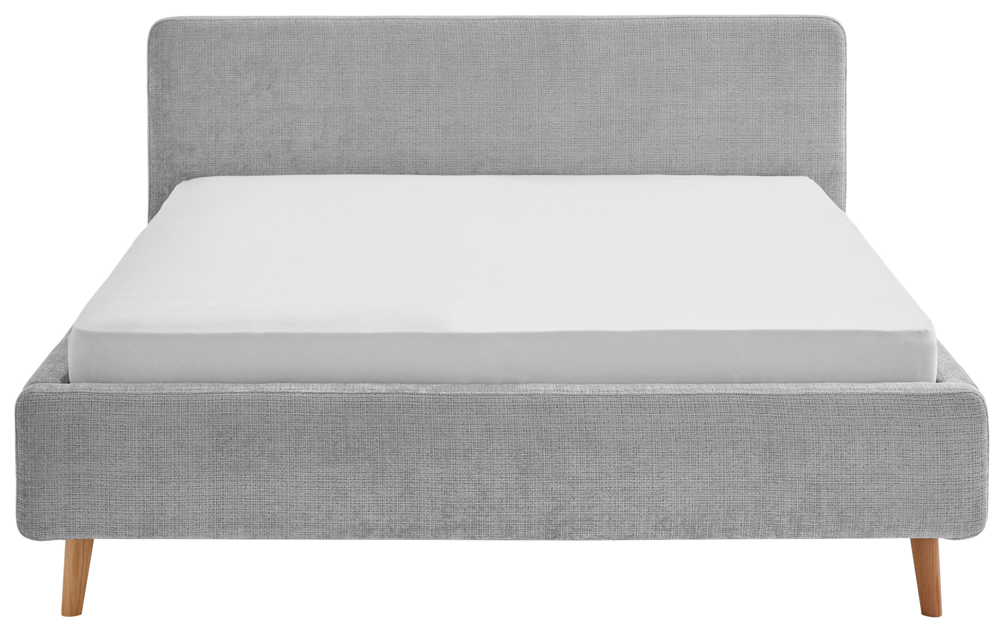 POLSTERBETT 180/200 cm  in Grau  - Eichefarben/Grau, Design, Holz/Textil (180/200cm) - Visionight