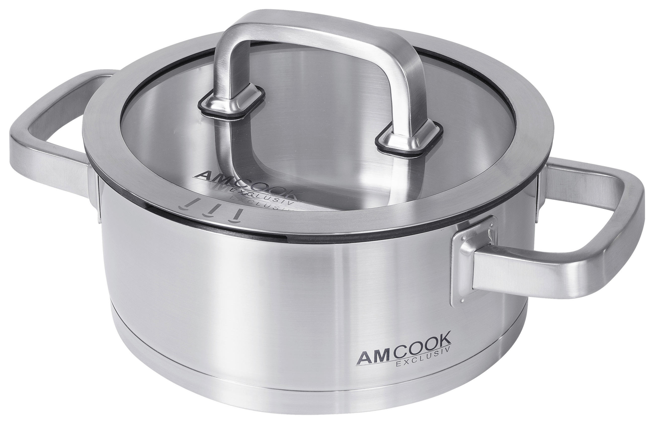 KOCHTOPF 2,0 L  - Edelstahlfarben, Basics, Glas/Metall (20/9cm) - Am Cook