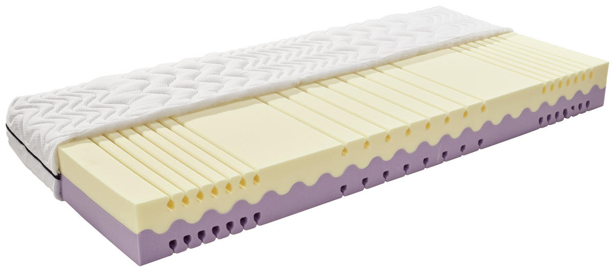 WENDEMATRATZE 90/200 cm Höhe ca. 20 cm 7 -Zonen - Weiß, MODERN, Textil (90/200cm) - Livetastic