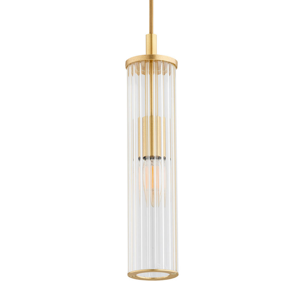 HÄNGELEUCHTE HAMPTON 10/10/157.5 cm   - Transparent/Messingfarben, KONVENTIONELL, Glas/Metall (10/10/157.5cm)