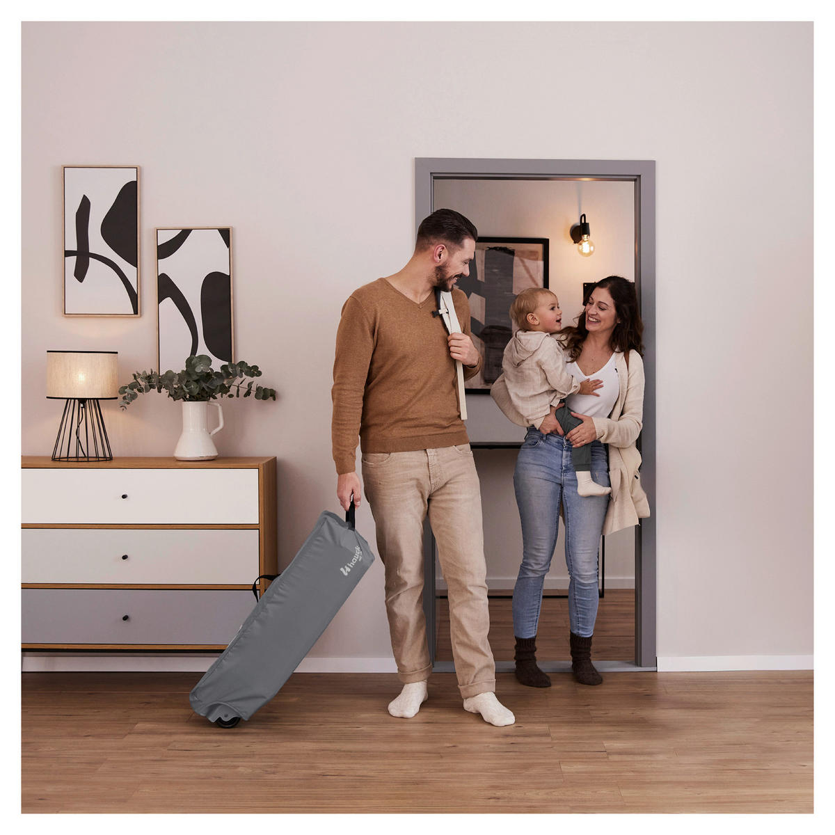 REISEBETT Sleep N Easyfold   - Dunkelgrau/Hellgrau, Basics, Holzwerkstoff/Kunststoff (69/82/125cm) - Hauck