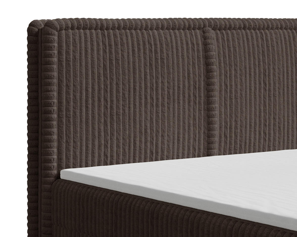 BOXBETT 160/200 cm,  in Braun, Bettkasten, Topper, H2 + H3 = mittel + fest  - Schwarz/Braun, MODERN, Holz/Kunststoff (160/200cm) - MID.YOU