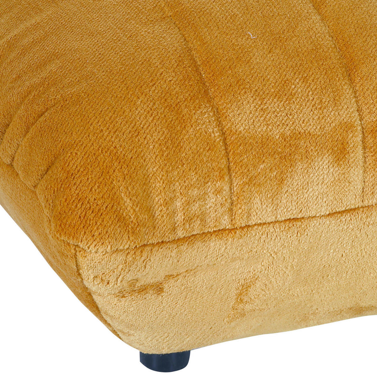 LIGGFÅTÖLJ i plysch orange  - orange/svart, Klassisk, textil/plast (100/86/166cm) - MID.YOU