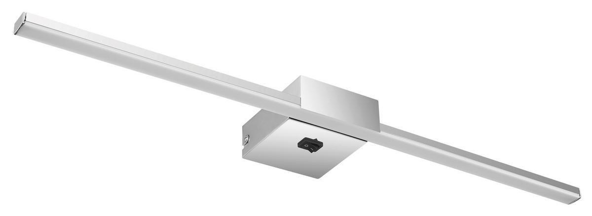 APLICĂ DE PERETE PENTRU BAIE - opal/culoare crom, Design, plastic/metal (61,5/11/3,7cm) - Globo