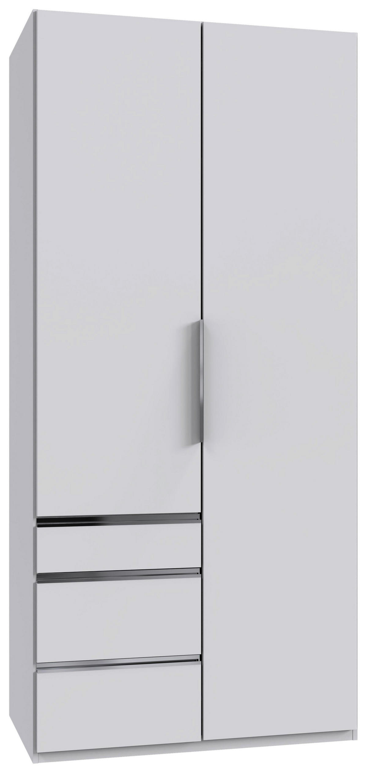 DREHTÜRENSCHRANK Weiss  - Chromfarben/Weiss, Modern, Holzwerkstoff/Metall (100/216/58cm) - MID.YOU