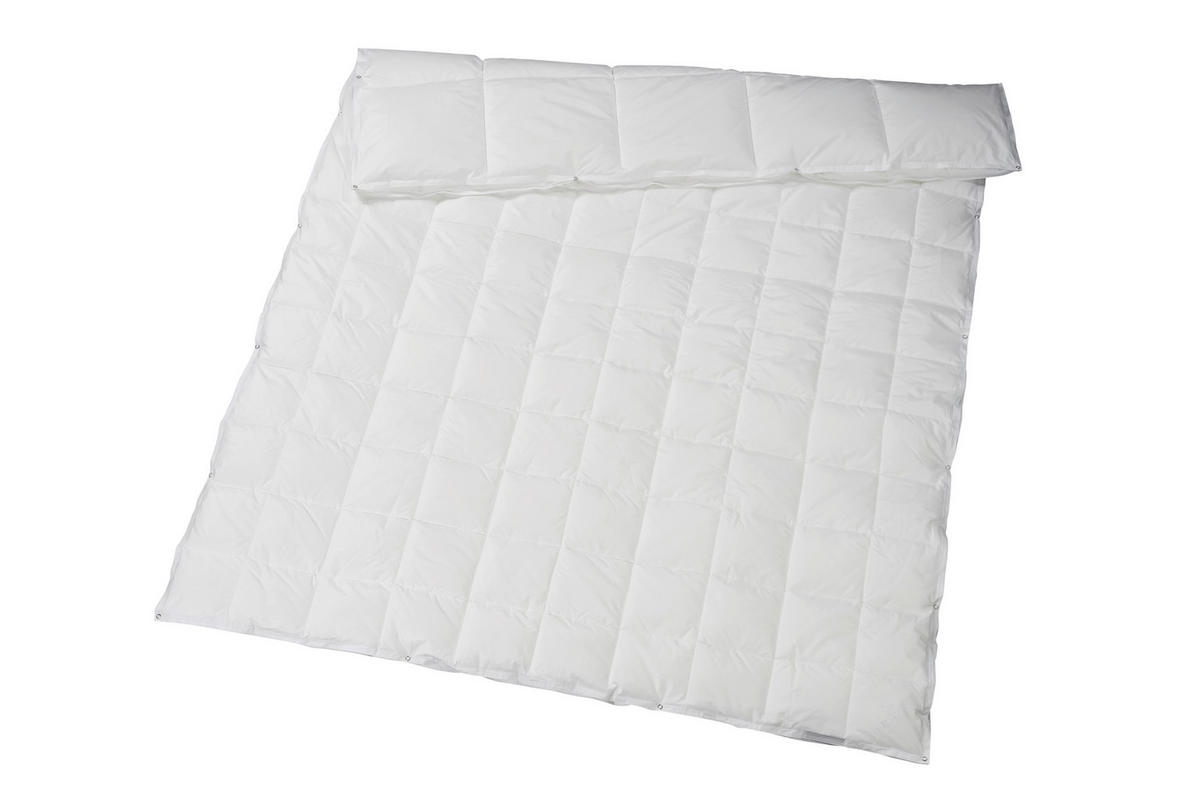 VIERJAHRESZEITENDECKE 160/210 cm Organic Goose 4-Saison  - Weiss/Grauweiss, Basics, Textil (160/210cm) - Billerbeck