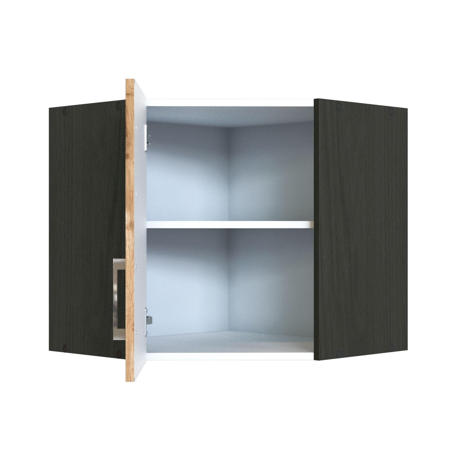 KÜCHENOBERSCHRANK 60/57/60 cm  in Anthrazit, Eiche Wotan  - Chromfarben/Anthrazit, Modern, Holzwerkstoff/Metall (60/57/60cm) - Held