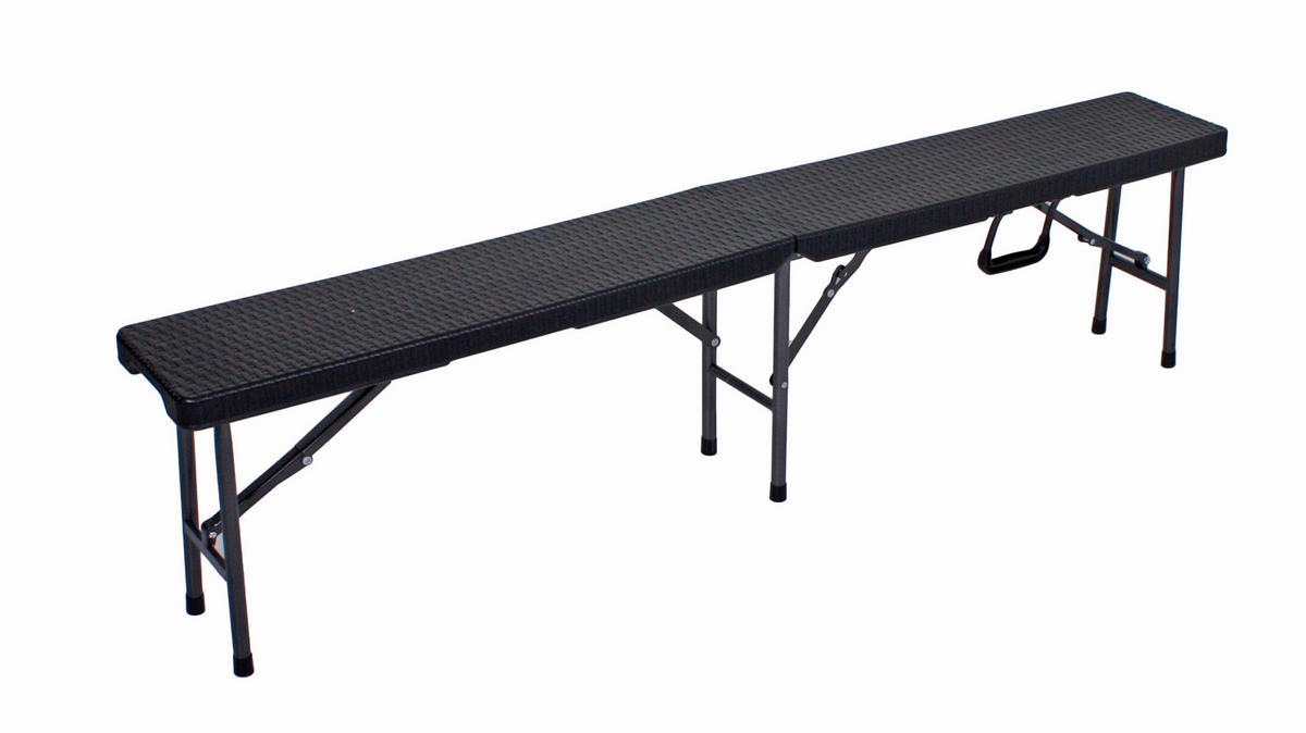 GARTENGARNITUR 3-teilig Stahl  - Schwarz, Basics, Kunststoff/Metall (180/75/73cm) - Gardenson