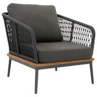 LOUNGESESSEL Anthrazit, Teakfarben Teakholz massiv Aluminium  - Anthrazit/Teakfarben, Basics, Holz/Textil (78/71/82cm)
