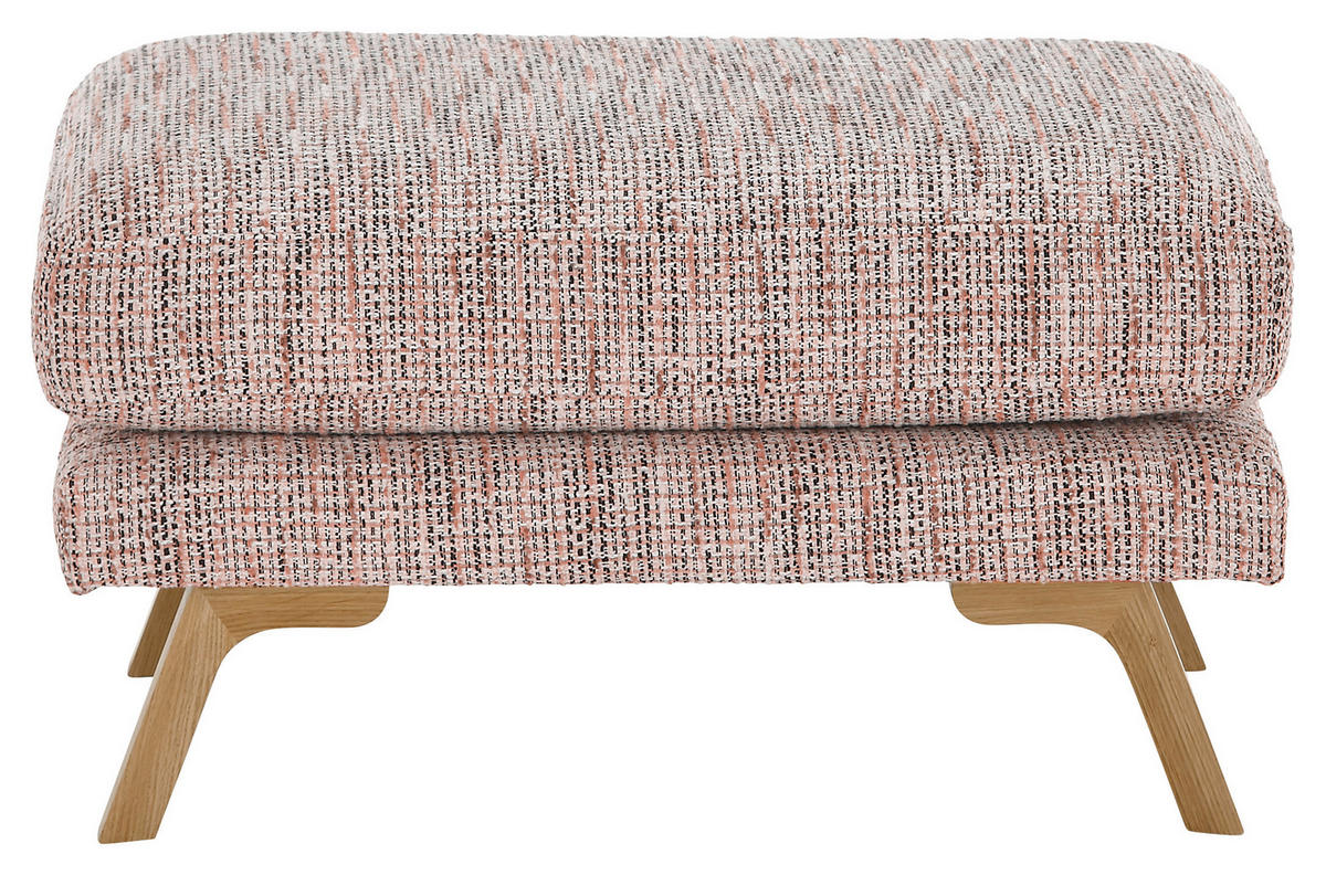 HOCKER Webstoff Rosa  - Eichefarben/Rosa, KONVENTIONELL, Holz/Textil (80/49/75cm) - SetOne by Musterring