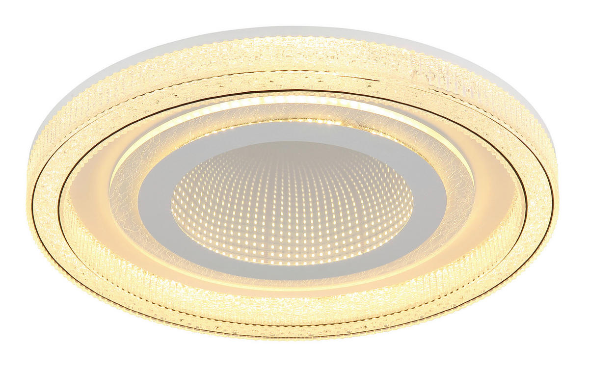 LED-TAKLAMPA Alsuna 48/7 cm  - klar/vit, Klassisk, metall/plast (48/7cm) - Globo