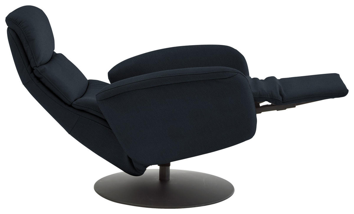 RELAXSESSEL in Leder Dunkelblau  - Schwarz/Dunkelblau, Design, Leder/Metall (76/108/86cm) - Dieter Knoll