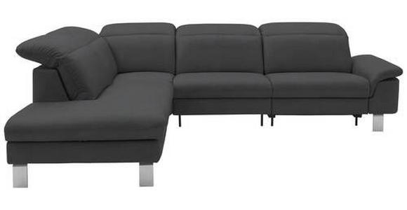 ECKSOFA in Echtleder Grau  - Edelstahlfarben/Grau, Design, Leder/Metall (233/309cm) - Dieter Knoll