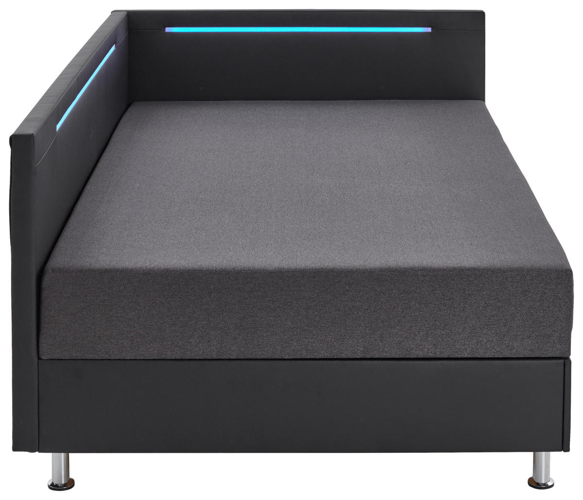 LIEGE Flachgewebe Anthrazit, Schwarz  - Chromfarben/Anthrazit, Design, Textil/Metall (120/200cm) - home24