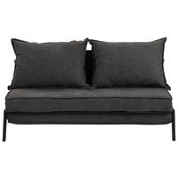 KANAPÉÁGY sötétszürke  - fekete/sötétszürke, Design, textil/fém (151/70/86/97cm) - Livetastic